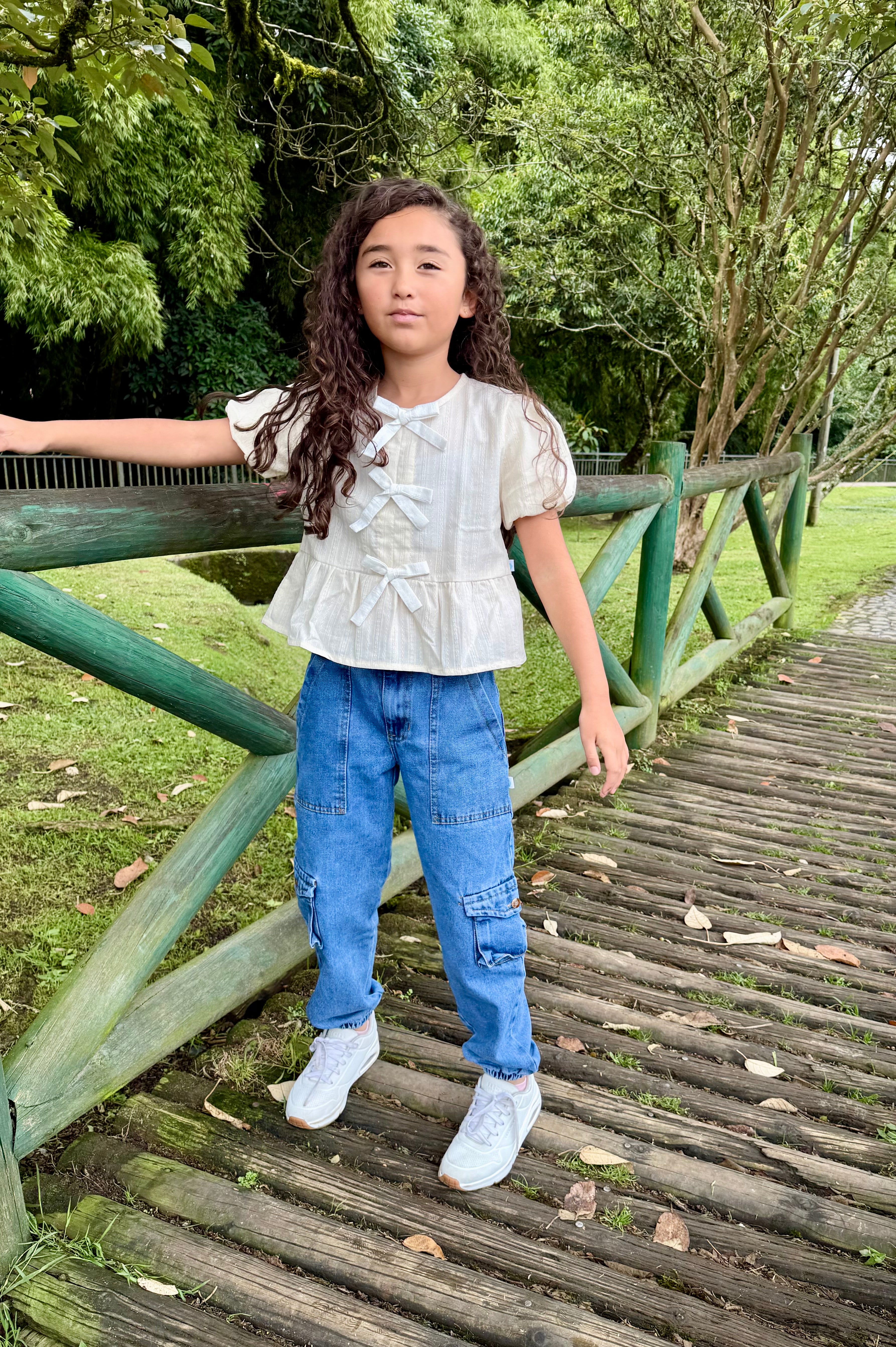 Camisa moños para niña