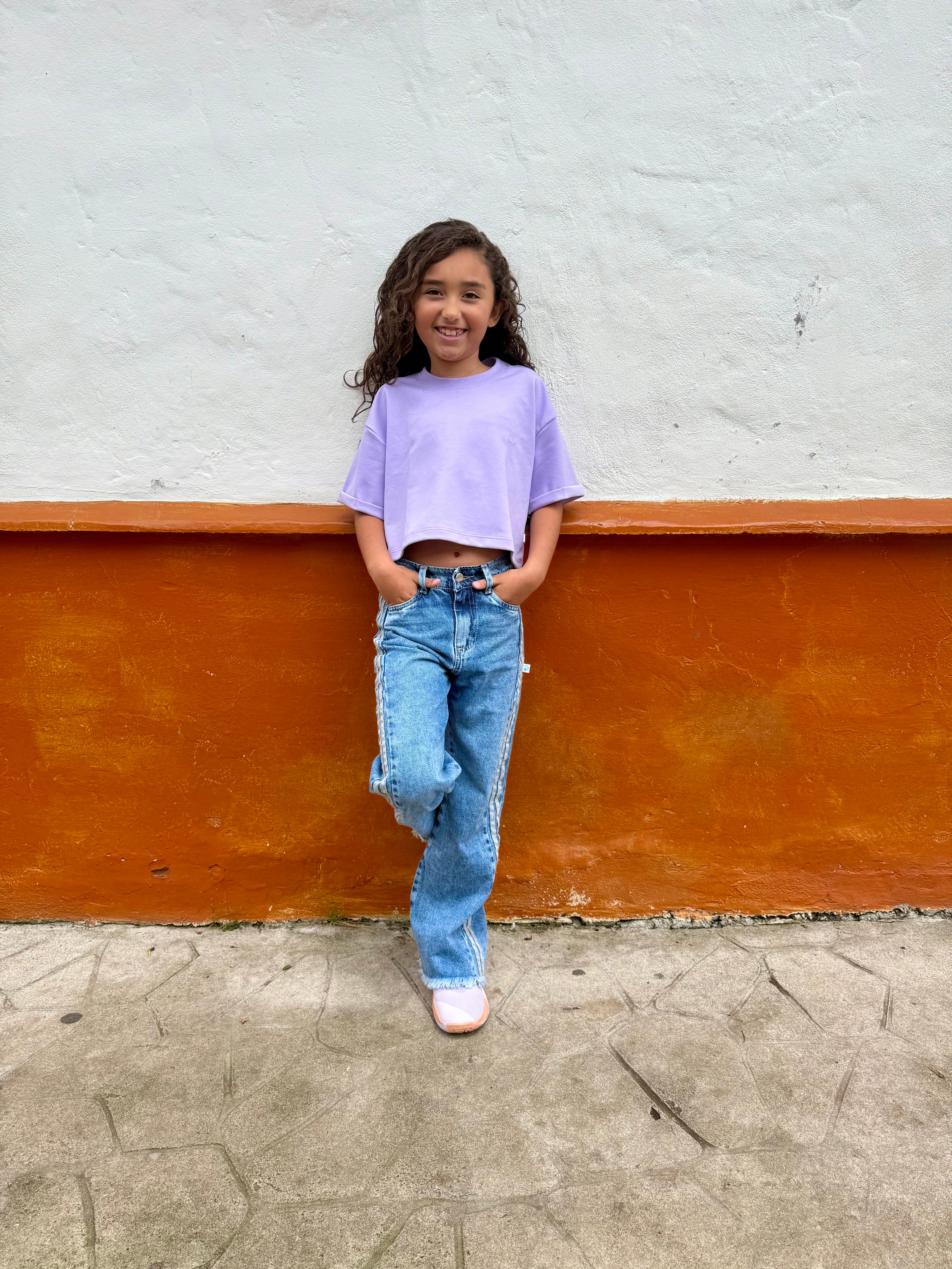 Camiseta corta para niña