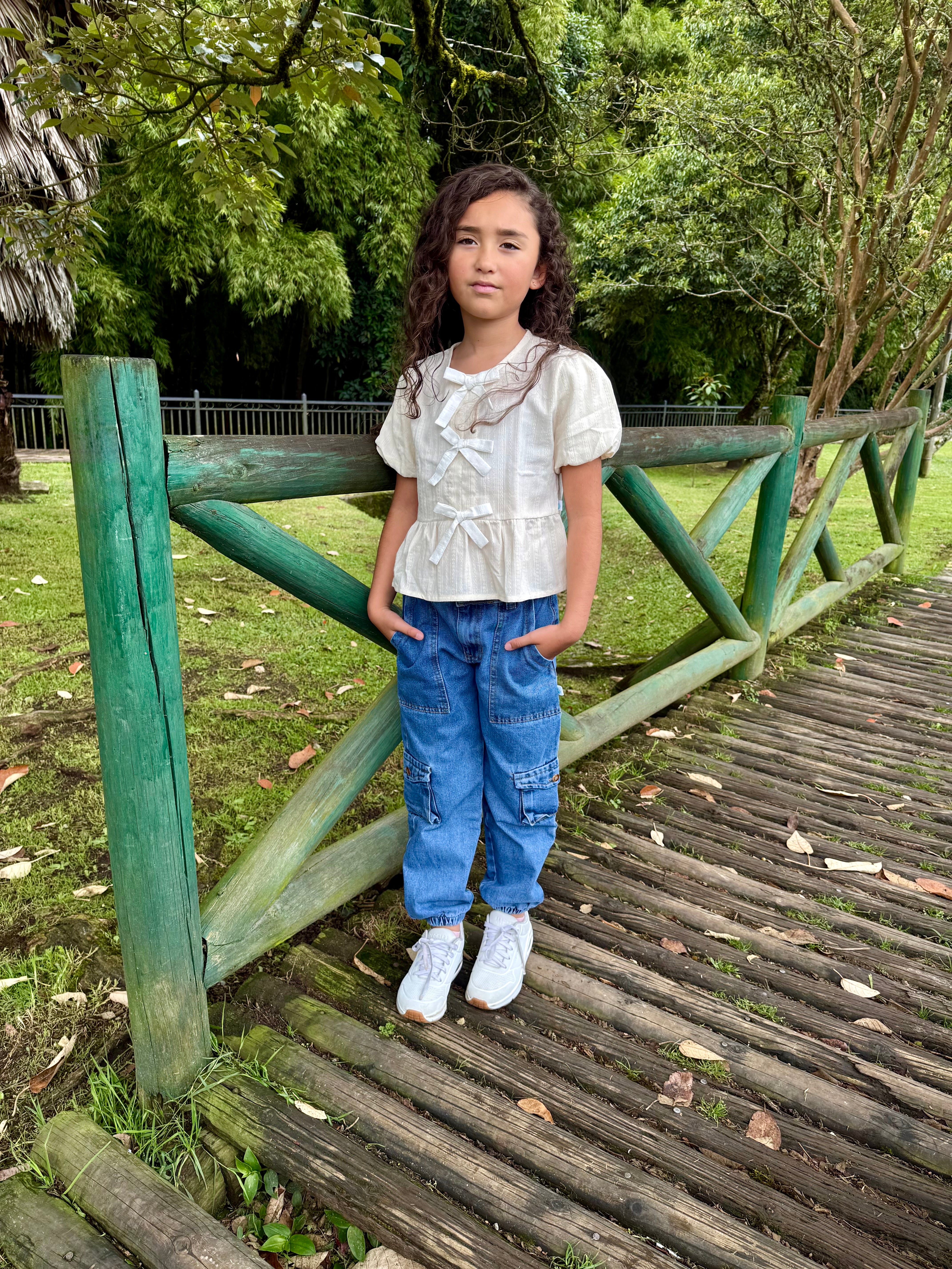 Camisa moños para niña