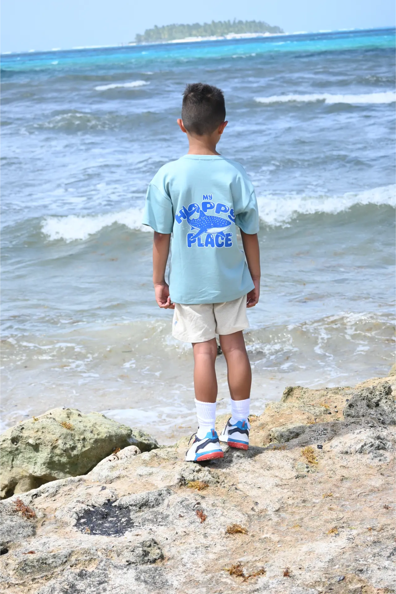 Camiseta estampada oversize para niño y niña