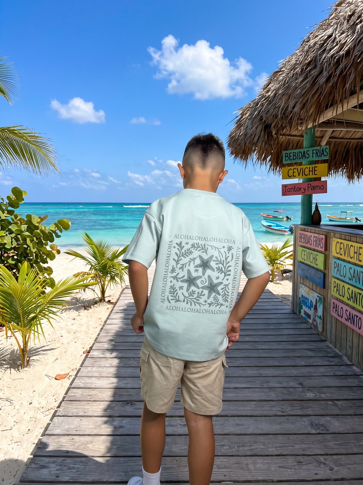 Camiseta estampada oversize para niño y niña