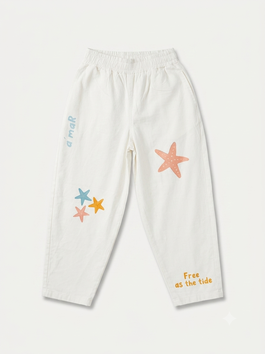 Pantalon barrel estampado para niña