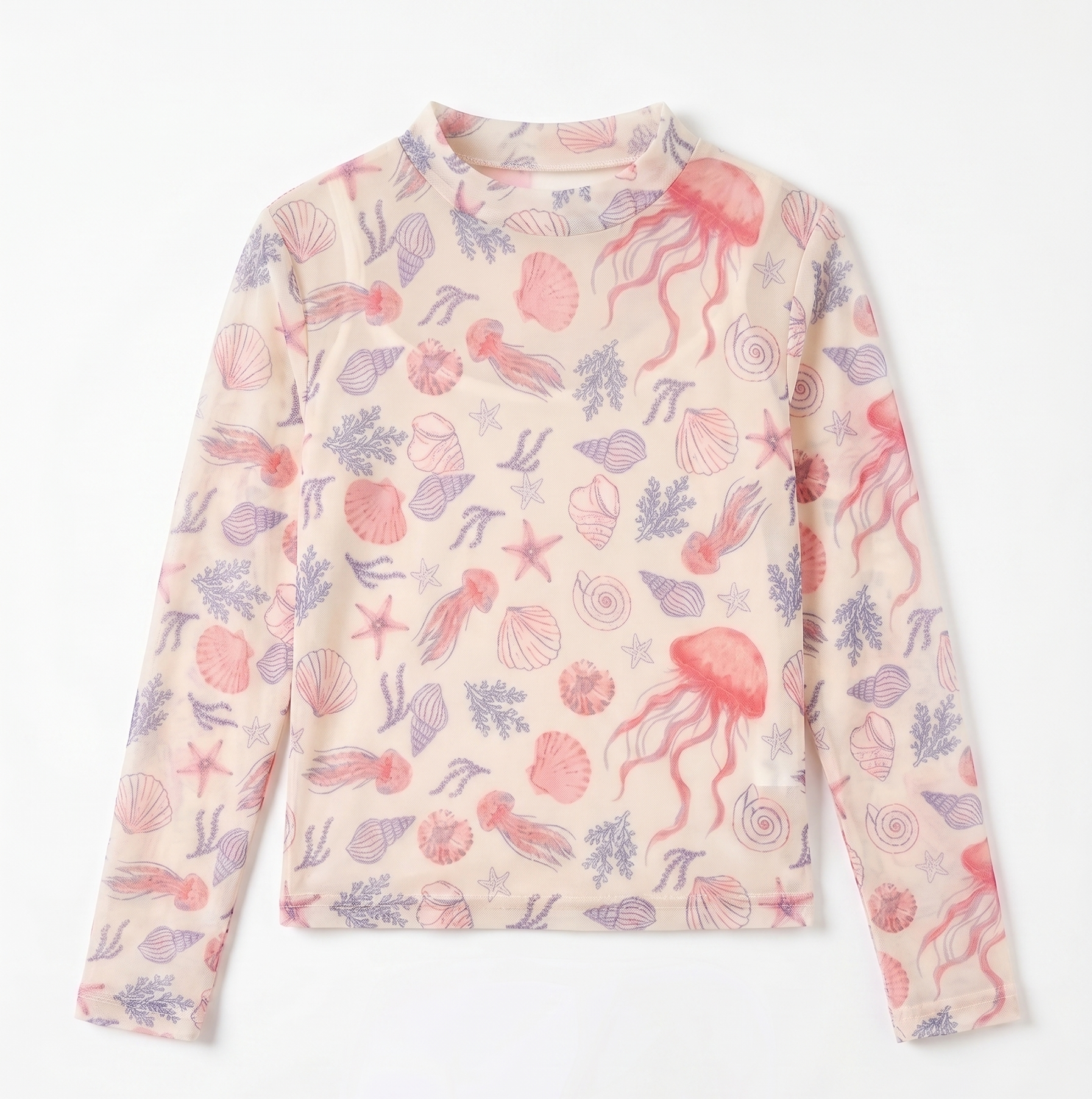 Camisa medusas en malla para mujer