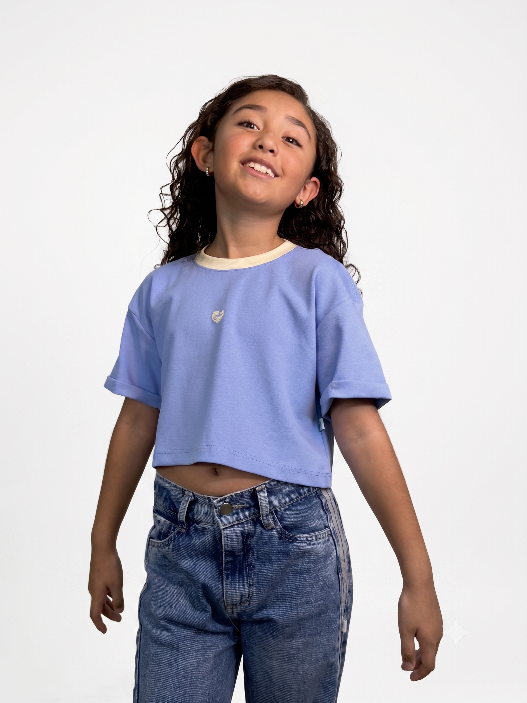 Camiseta corta para niña