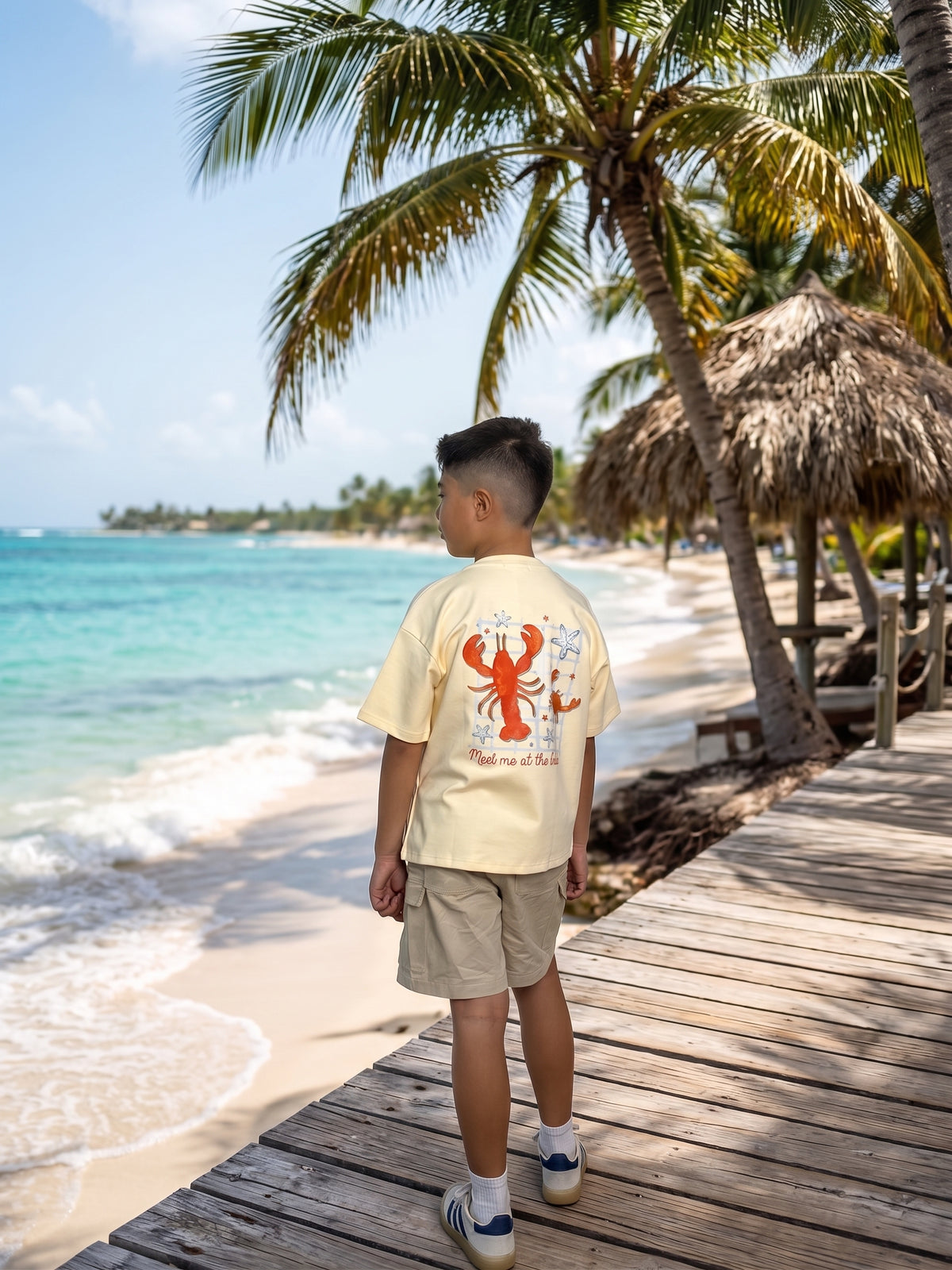 Camiseta estampada oversize para niño y niña