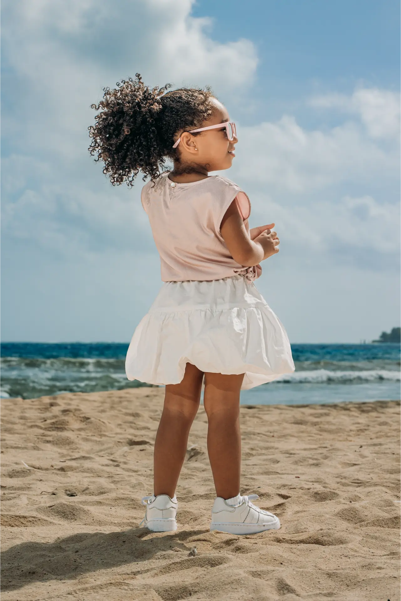 Camisa corta con cordon ajustable para niña - Laia