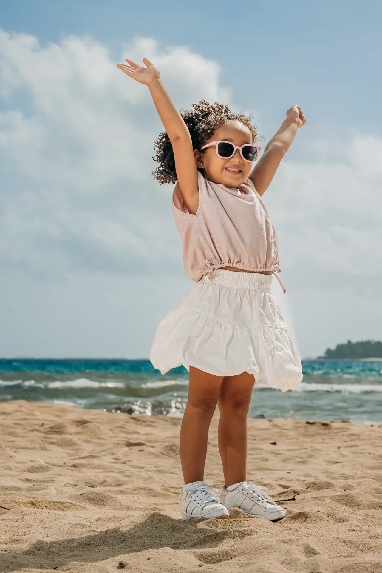 Camisa corta con cordon ajustable para niña - Laia
