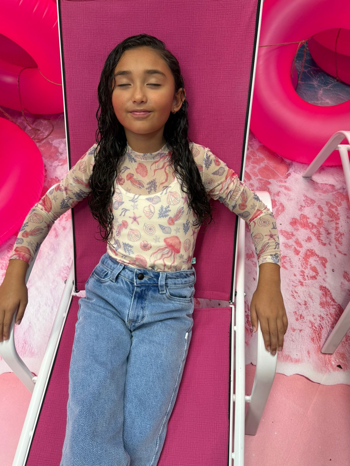 Camisa medusas en malla para niña