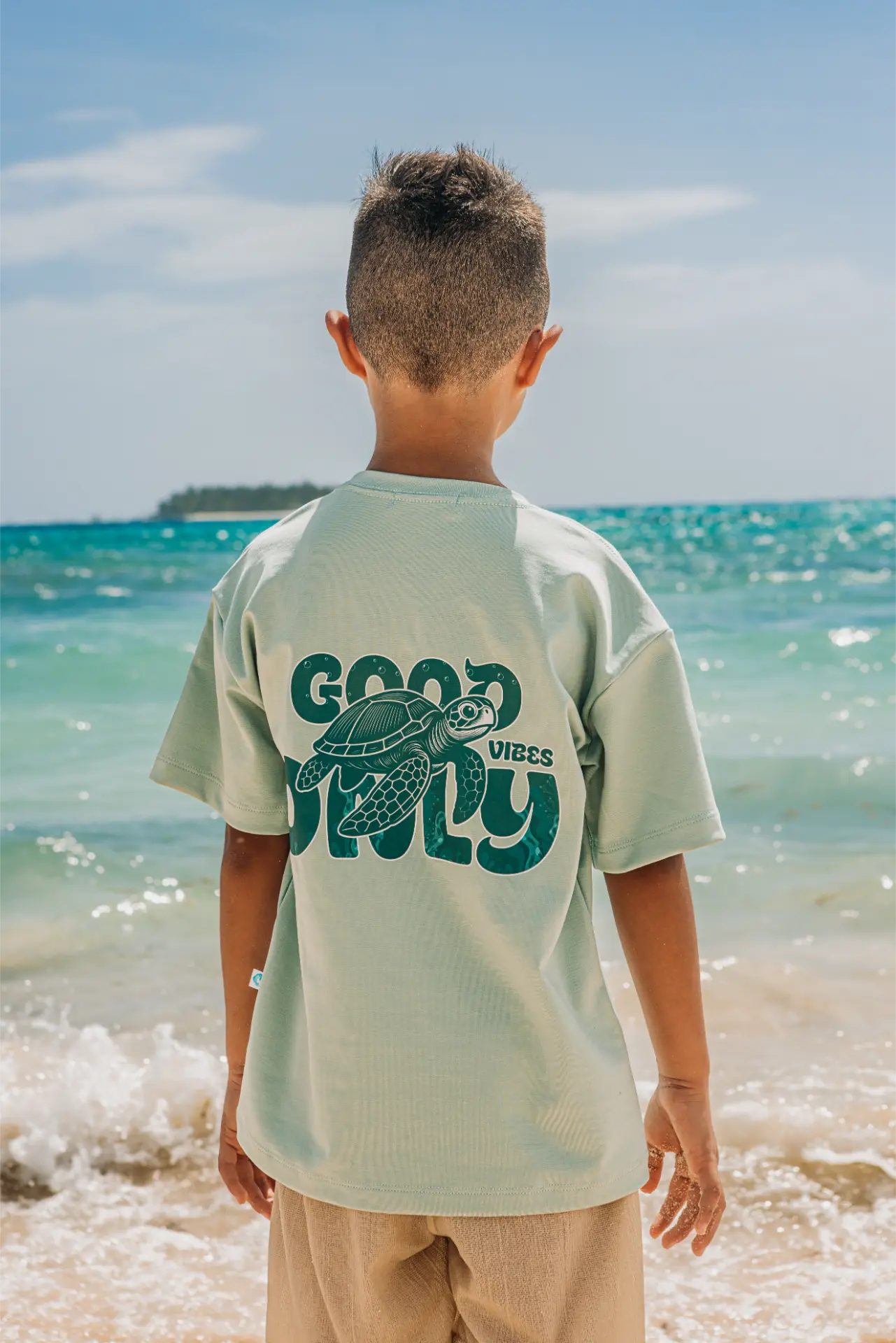 Camiseta estampada oversize para niño y niña - Ocean