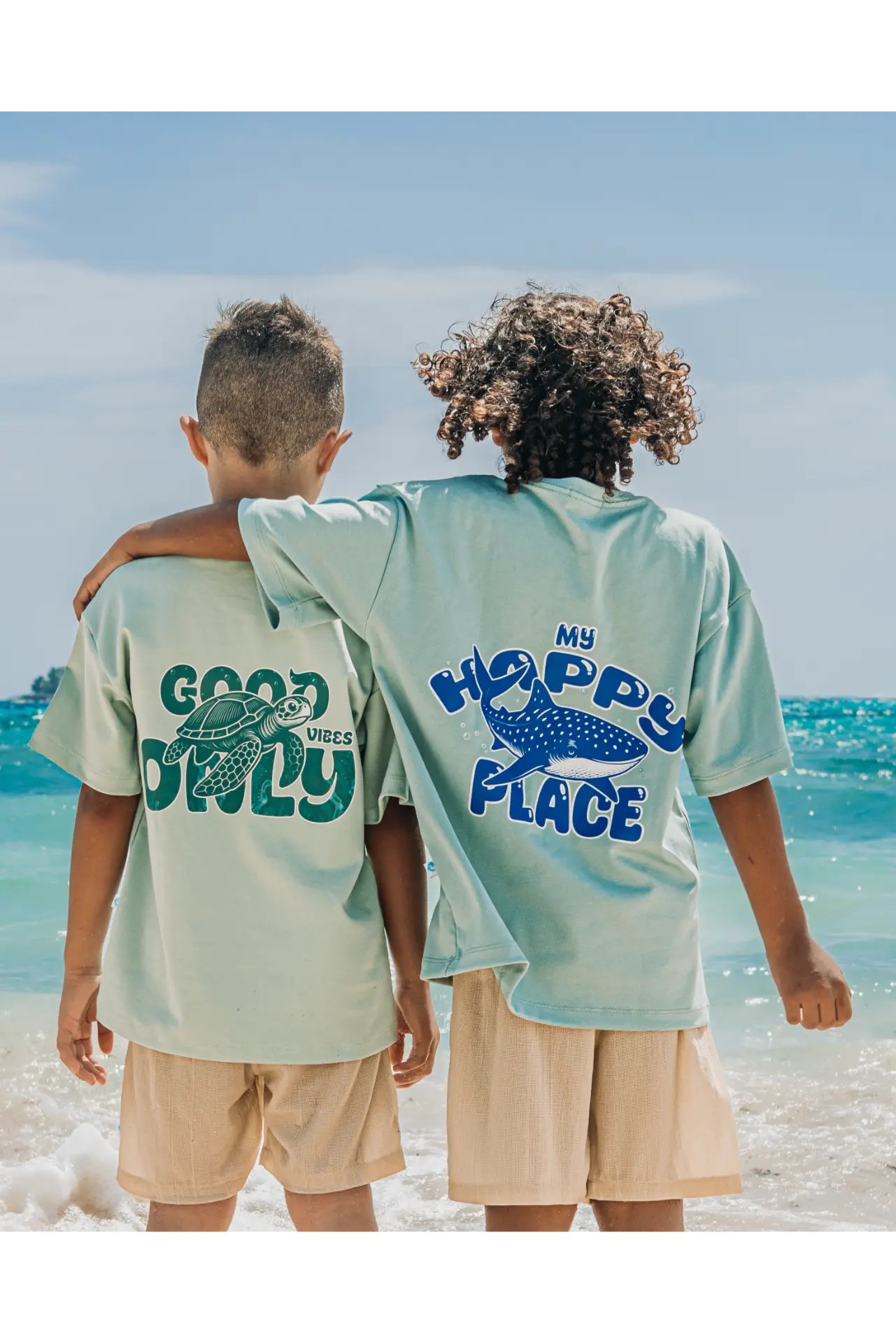 Camiseta estampada oversize para niño y niña - Ocean