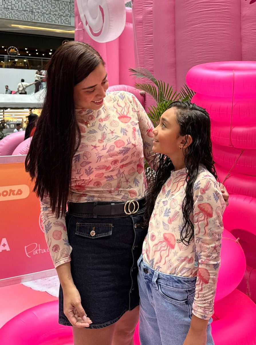 Camisa medusas en malla para niña